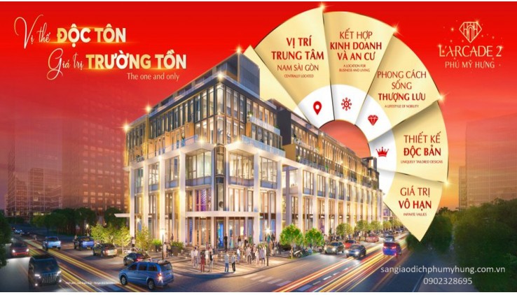 Phú Mỹ Hưng mở bán tòa nhà thương mại 5-6 tầng L'arcade Phú Mỹ Hưng, Thiết kế full kính hiện đại